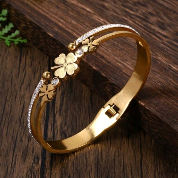 1pc Fashionable Elegant Luxury Original Stainless Steel & Rhinestone Decorated - Picture 4 of 5